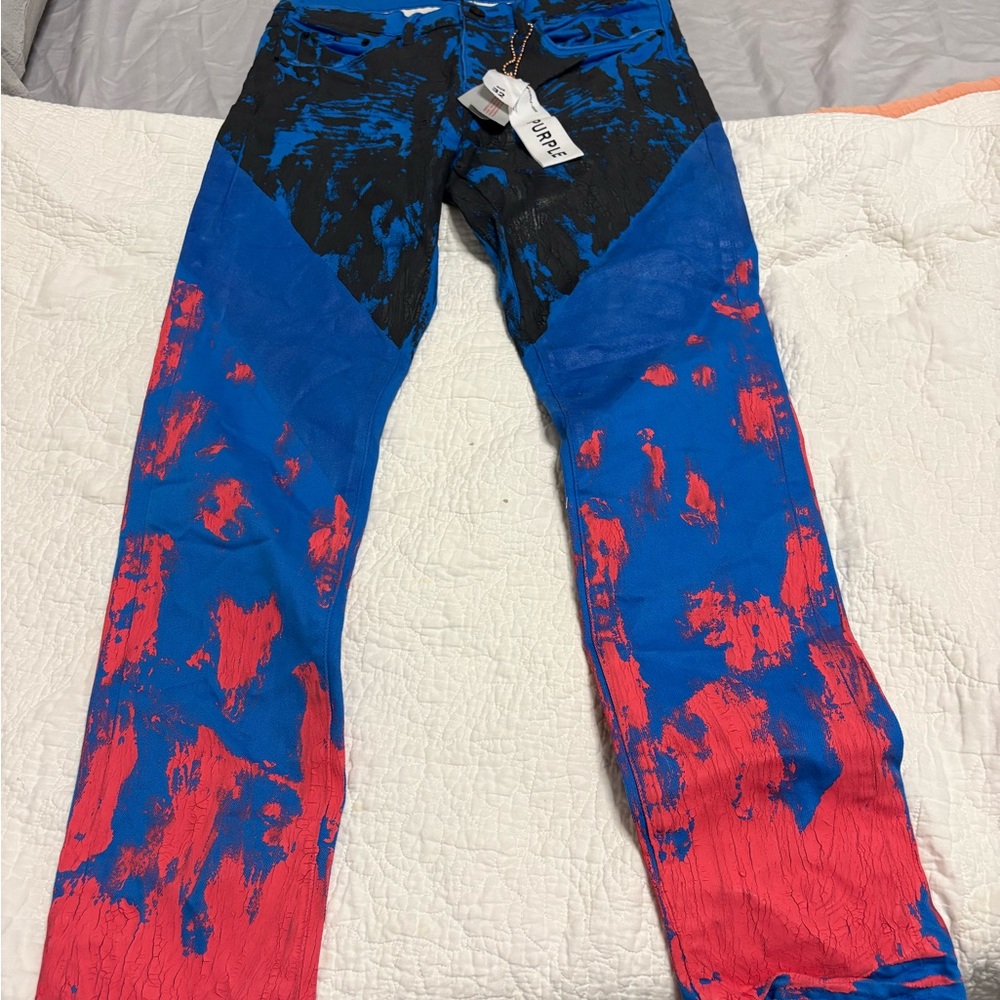 Purple Brand - poo1 blue crackle paint with foil